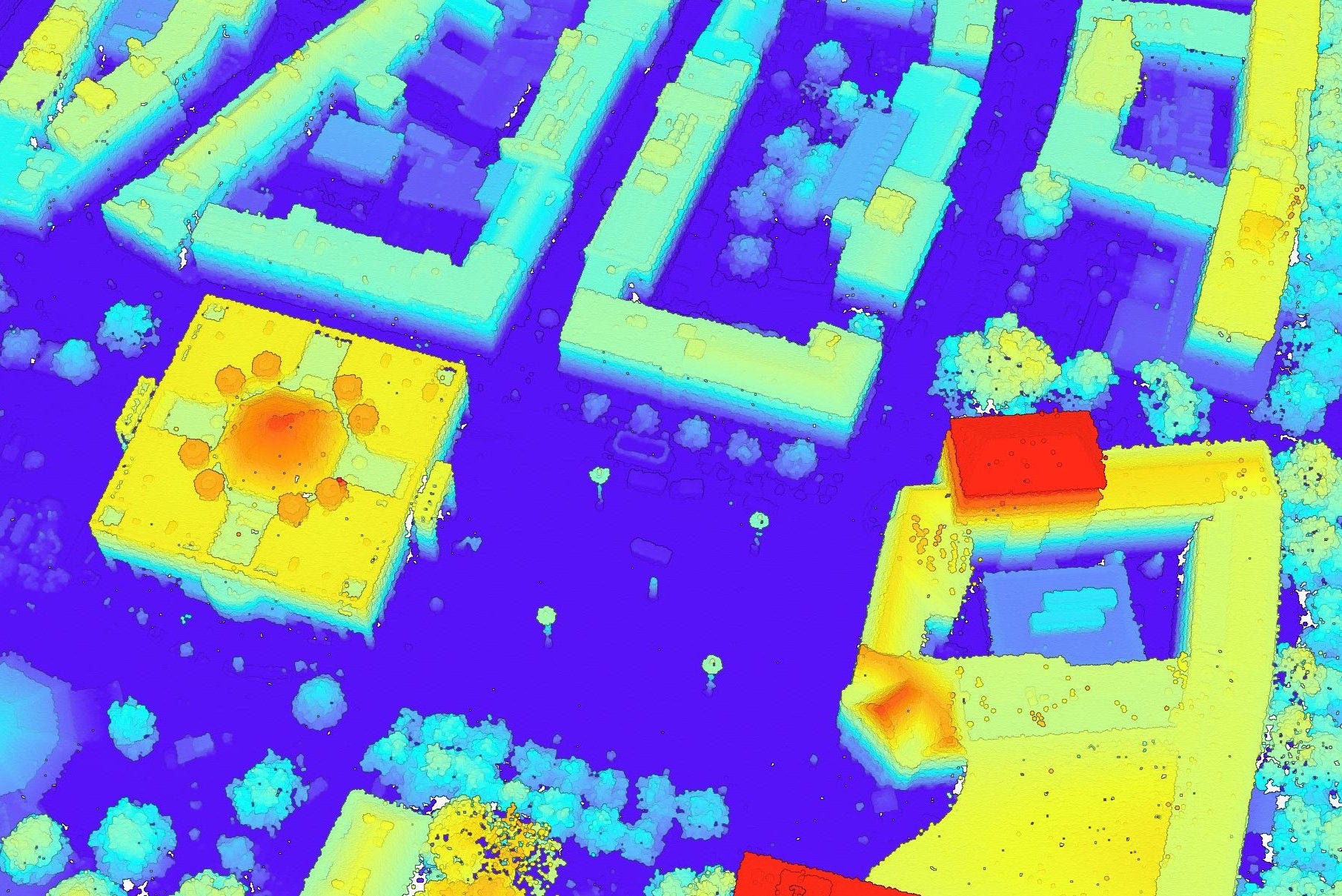 Punktwolke eines Stadtviertels von Dortmund