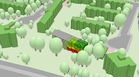 Gebäude der GEWOBA im 3D-Modell
