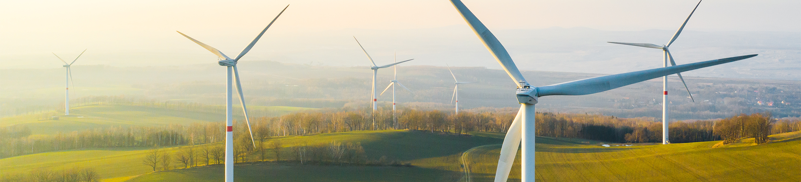 Windkraftanlagen auf einem offenen Feld