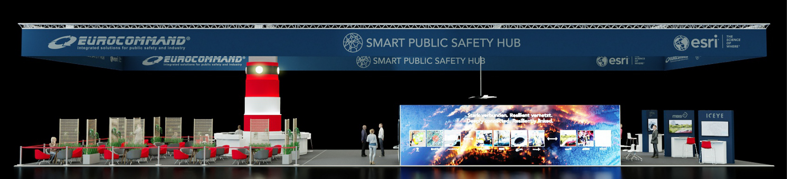 Messestand von Esri und Eurocommand auf der INTERSCHUTZ 2026