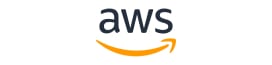 AWS-Logo mit den schwarzen Buchstaben "AWS" über einem gelben Swoosh in Art eines Lächelns