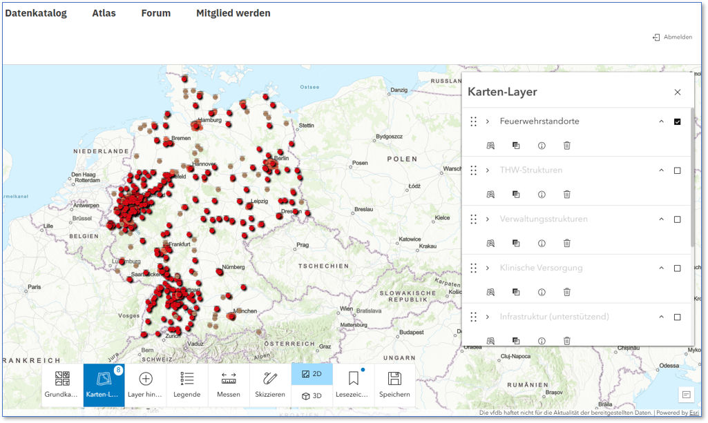 npgeokat-atlas Feuerwehrstandorte im Atlas des NPGeoKat